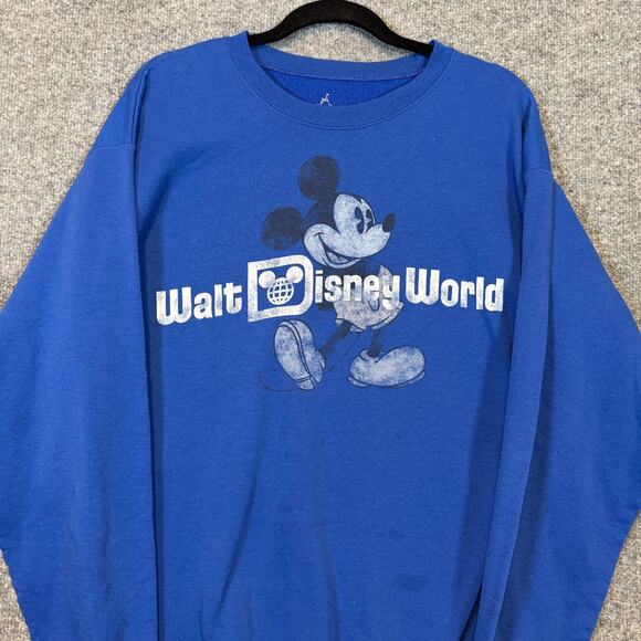 Walt Disney World Sweatshirt Adult Medium Blue Hanes Fleece Pullover Mickey - Picture 4 of 9